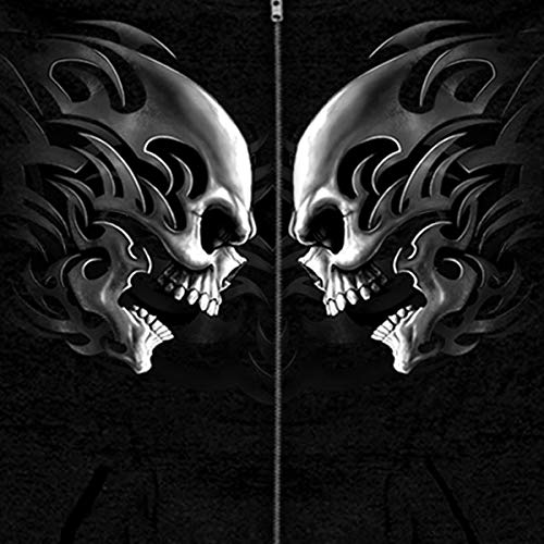 Hot Leathers - GMZ4105 Black, 2XL Head Butt Skulls Zipper Hoodie (Black, XX-Large)
