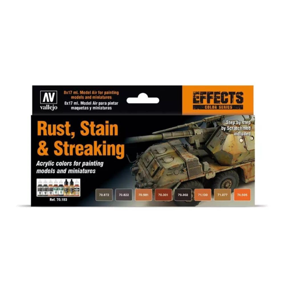 Vallejo Rust, Stain and Streaking Paint Set