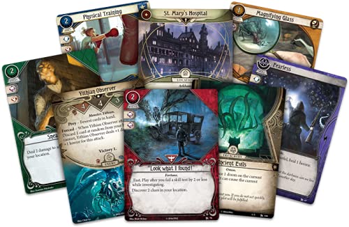 Arkham Horror: The Card Game: Revised Core Set - Horror Game - Mystery Game - Cooperative Card Games - Adults and Teens Ages 14+ - 1-4 Players - Avg. Playtime 1-2 Hours - Made by Fantasy Flight Games