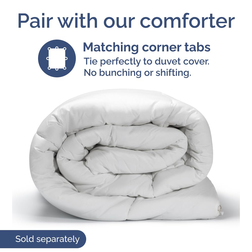 Duvet Cover King Size Set - Extra Soft King Size Duvet Cover 104 x 90 with 2 Pillow Shams - Hotel Luxury, Easy Care and Fade Free with Zipper Closures & Ties - Comfy, Breathable Bedding Set (White)