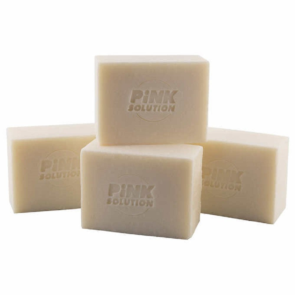 Pink Solution Bar Stain Remover Stick, Natural Spot Remover with Borax and Sodium Carbonate, Pet and Baby-Safe, Non-Toxic Ingredients (4-Pack)