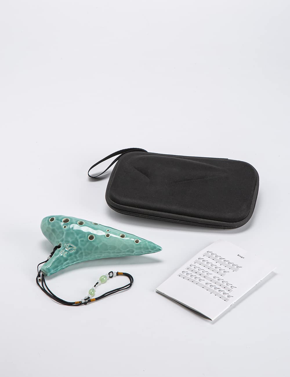 Awef Jingle Stream 12 Hole Ocarina Alto C Ocarina with Ocean Ripple Texture (Cyan)