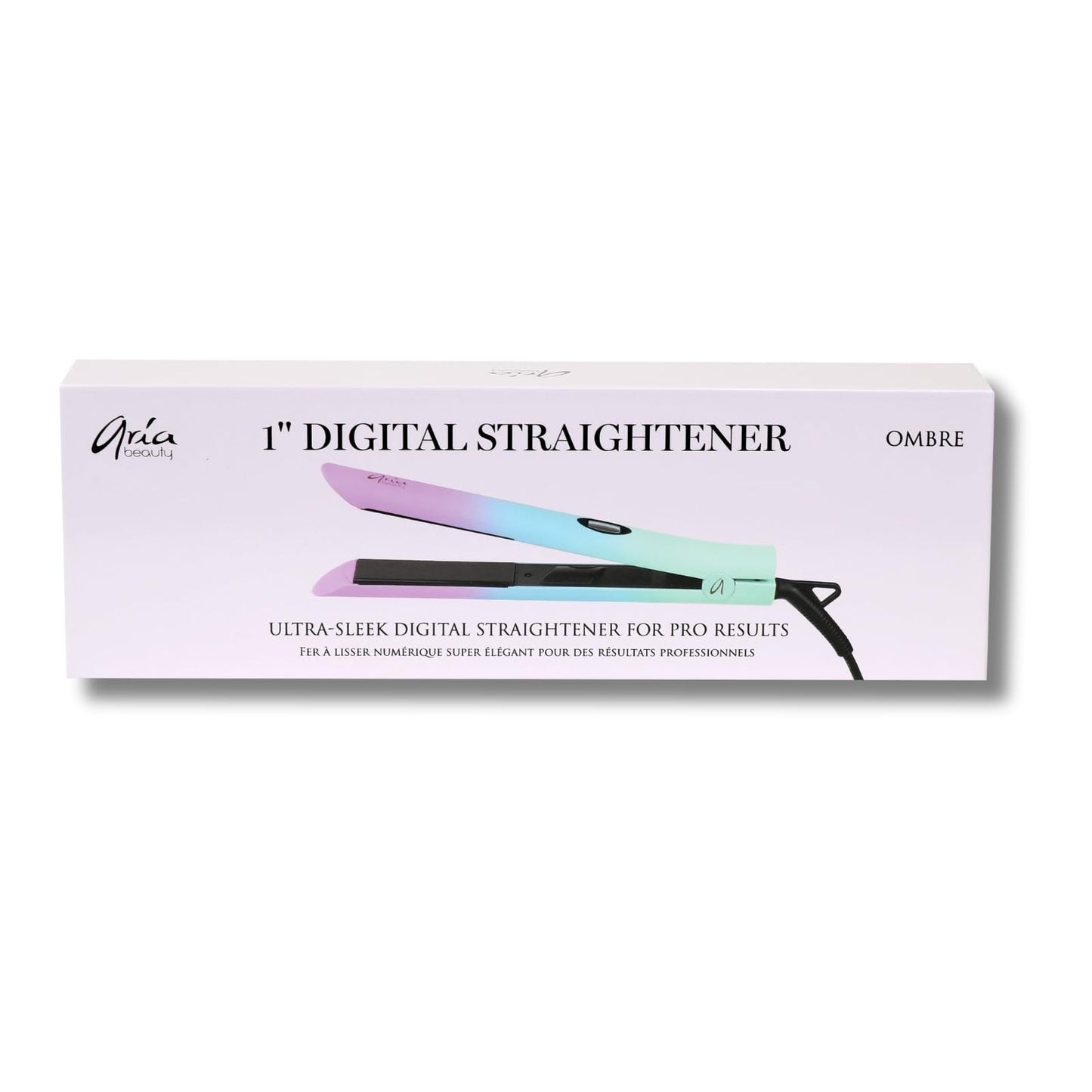 Aria Beauty Ultra Sleek Ombre Digital Hair Straightener - 1" Tourmaline Ceramic Floating Plates, Quick Heat Up, Adjustable Temperature up to 450°F, Infrared Ionic Technology, Dual Voltage
