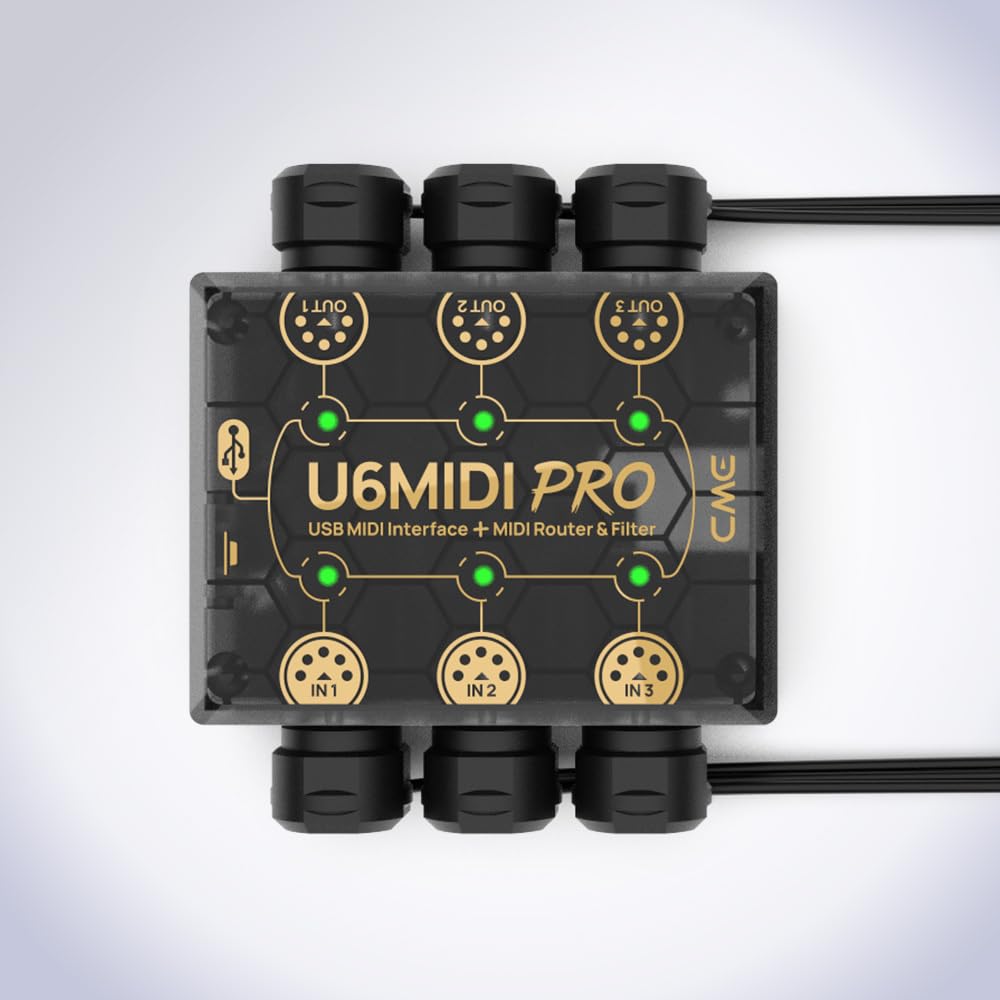 CME MIDI Cable 4-Pack - 2FT / 60cm, 5-pin DIN, Low-Profile - Mirrored 45-Degree Angled Ultra-Thin Plugs for Compact Spaces - Ideal for MIDI Interface, Pedalboard, Keyboard