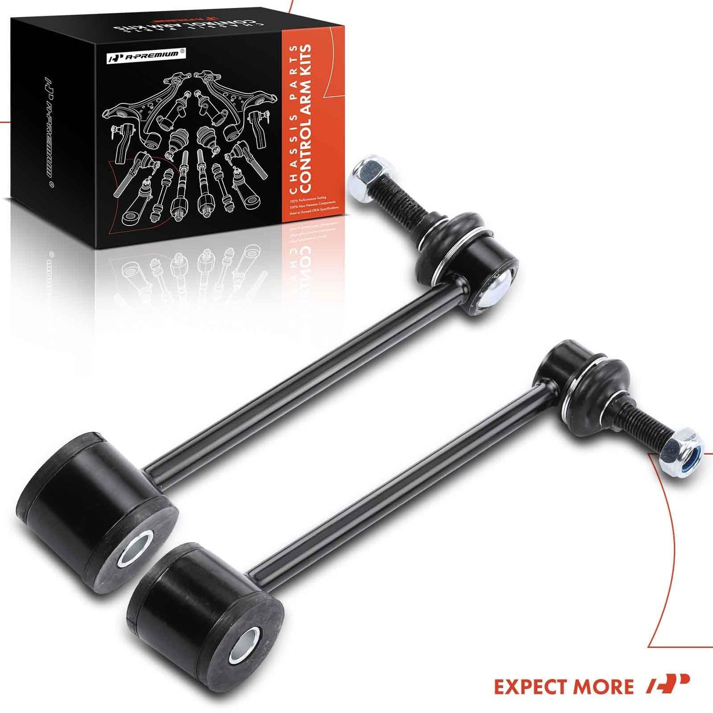 A-Premium 2 x Rear Sway Bar Links Stabilizer Bar Links, Compatible with Jeep Wrangler (JK), Chevrolet Tahoe, Suburban (1500), Avalanche, GMC Yukon (XL 1500), Cadillac Escalade (ESV & EXT), Hummer H2