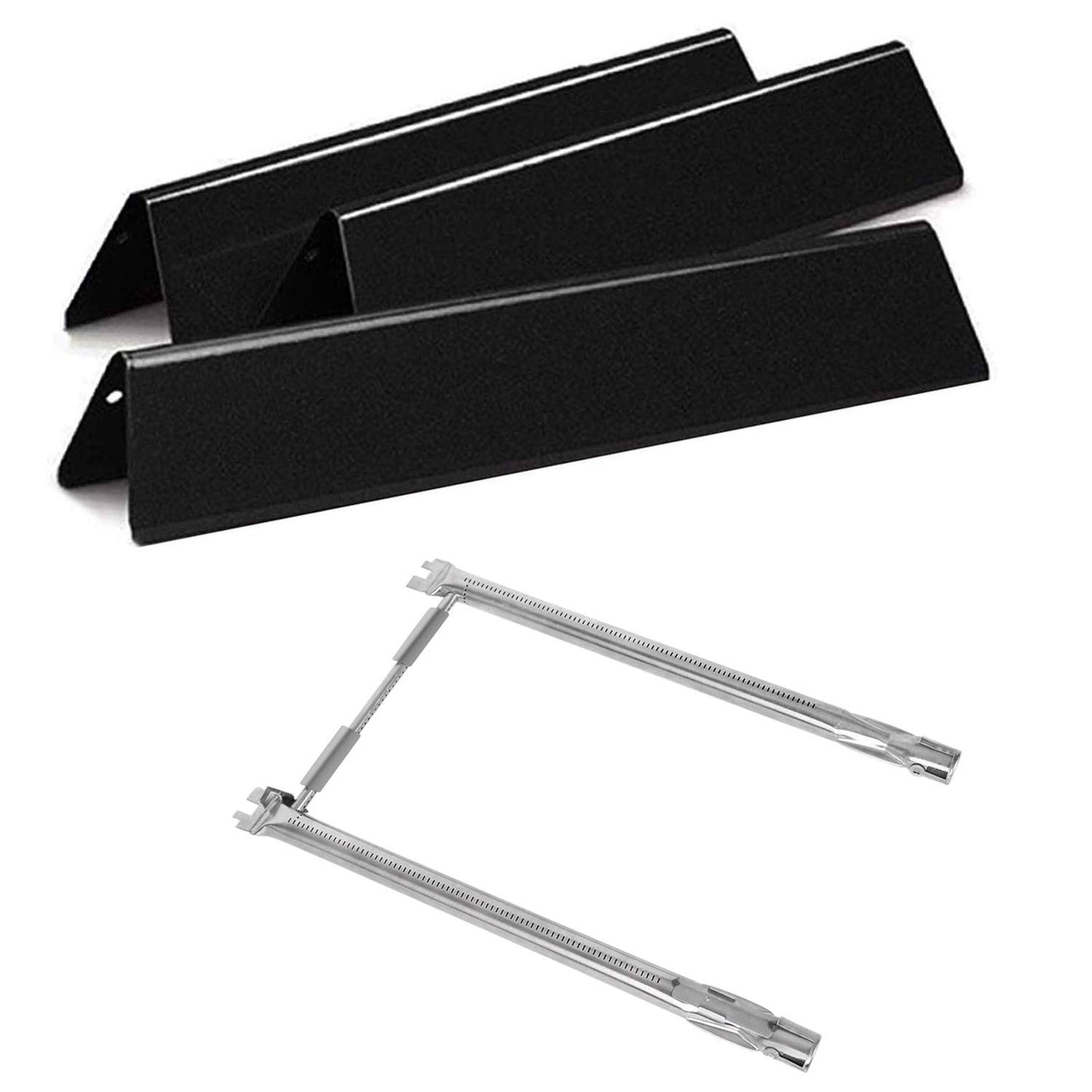 Hongso 69785 Burner Tubes Kit, 15.3" Flavorizer Bars 7635 67045, Replacement Parts for Weber Spirit 2 Burner 200 Series I & II E210 S210 E215 E220 S220, Weber II GS4 Gas Grills (with Up Front Controls