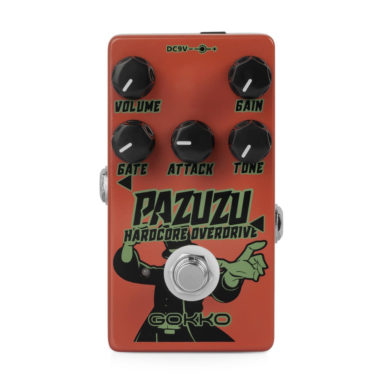 GOKKO PAZUZU OVERDRIVE GK-62 - Multi-Tone Overdrive Pedal with Noise Gate, 6 Classic Overdrive Modes, Adjustable Attack & Tone Controls - Perfect for Guitarists Seeking Versatile Overdrive Tones