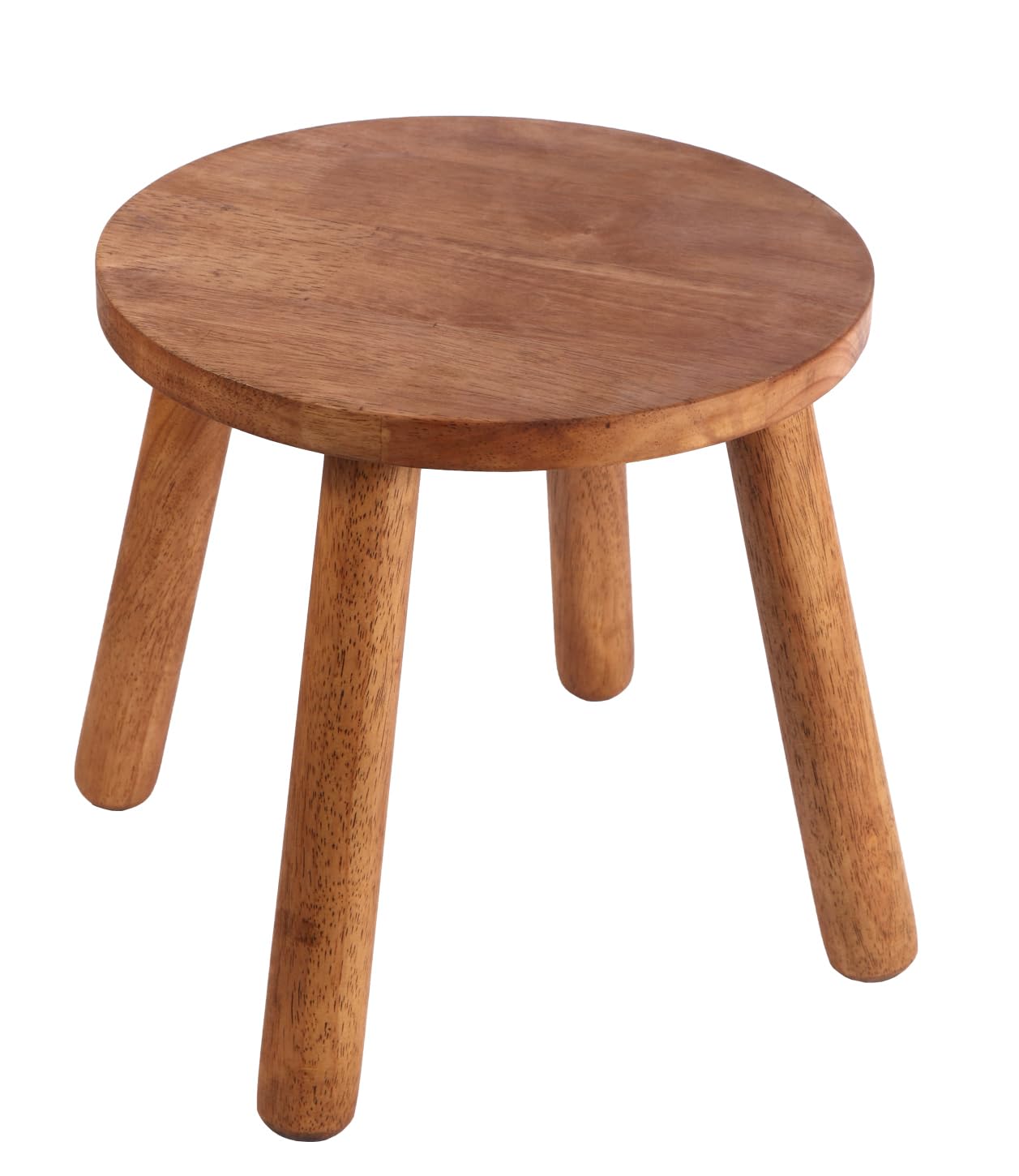 zaowofires Round Solid Wooden Step Stool, Garden Stool,11.8''H,Plant Stool ,Wood Stool Legs Detachable for Plant Stand, Kitchen, Bathroom,Bedroom,Livingroom(Walnut, 11.8inch)