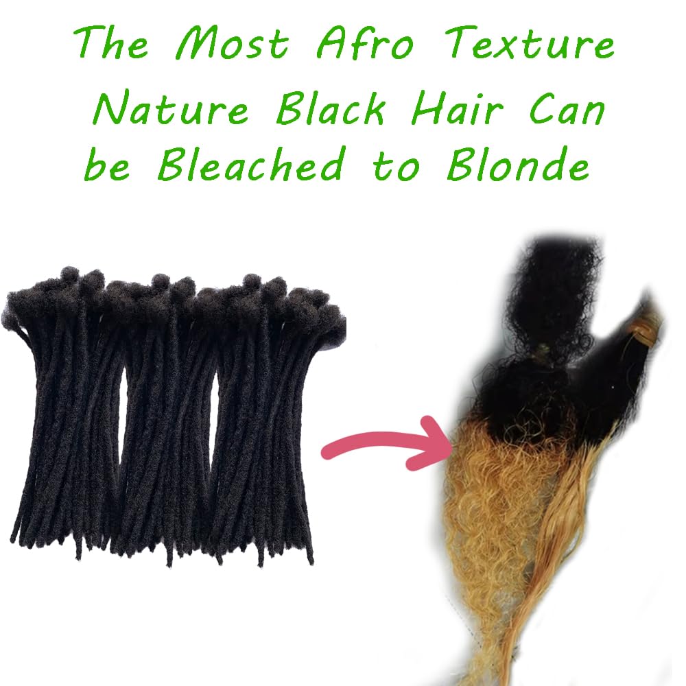 100% Human Hair Dreadlocks Handmade Locs Samll Size 0.4cm Width Pencil Size 60 per Bundles Natural Black #1B 10inch