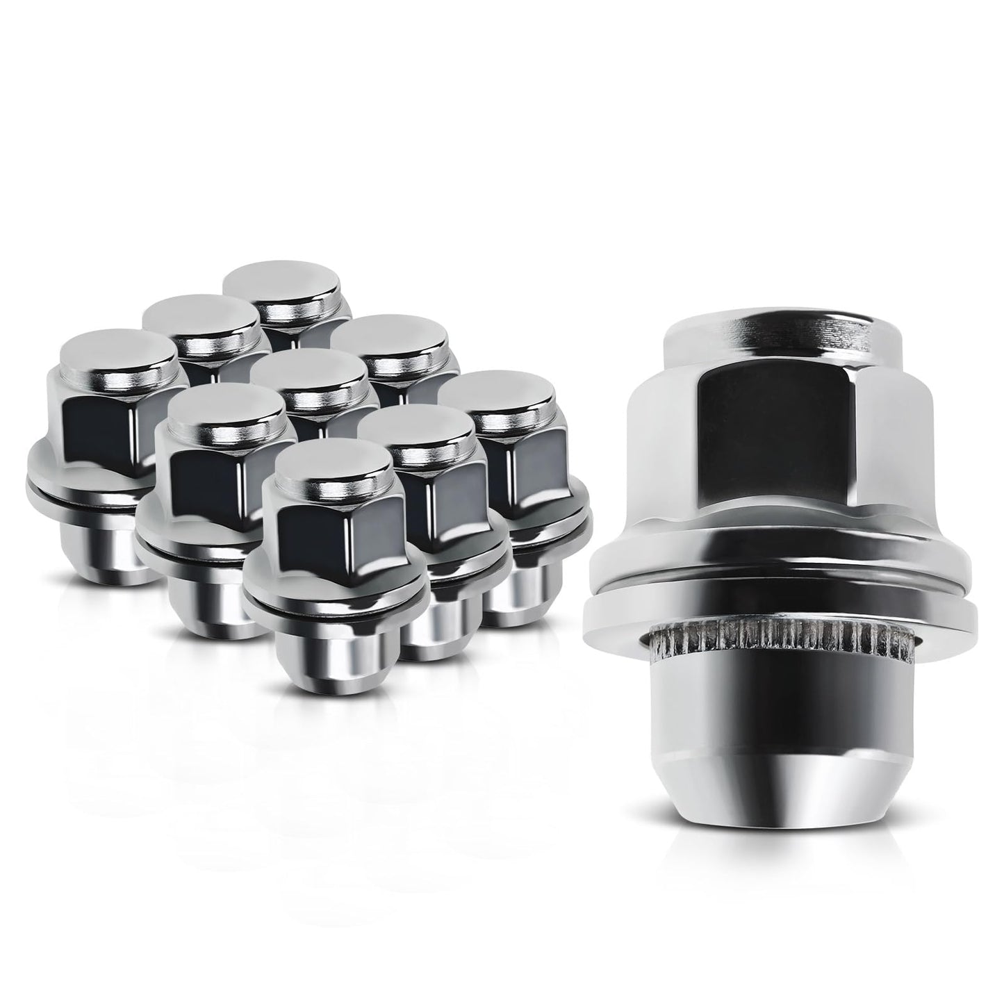 A-Premium M12-1.25 Wheel Lug Nuts Compatible with Nissan Pathfinder Maxima Murano 370Z Infiniti QX60 Q50 G25 G35 G37 QX50 Q60 Front or Rear Side 10-PC Set