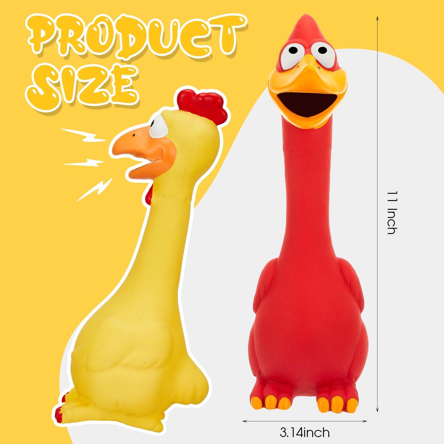Hungdao 3 Pcs Horse Toys Latex Squeaky Chicken Toy Squeak Turkey for Play Fake Screaming Chicken Dog for Horses Reduce Separation Anxiety Noise Maker Squeaker Funny Prank