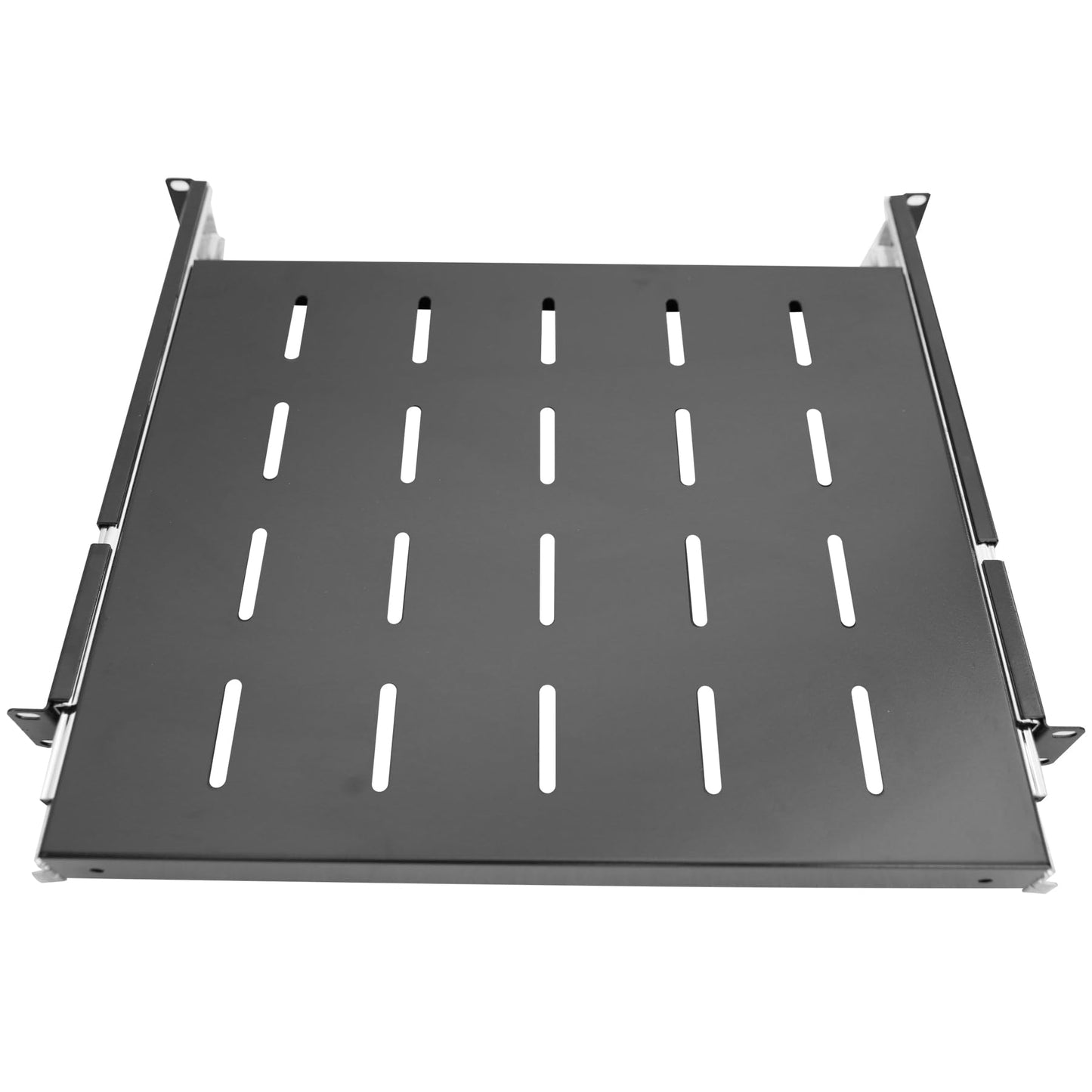 1U Sliding Shelf Tray 19in Mount Keyboard Shelf Tray, Adjustable Depth 14 to 22in Sliding Tray for Server Rack/Cabinet Steel Pull Out Drawer for Racks 210LBS Weight Capacity GLOBALRACK(SLD-1U14-22)
