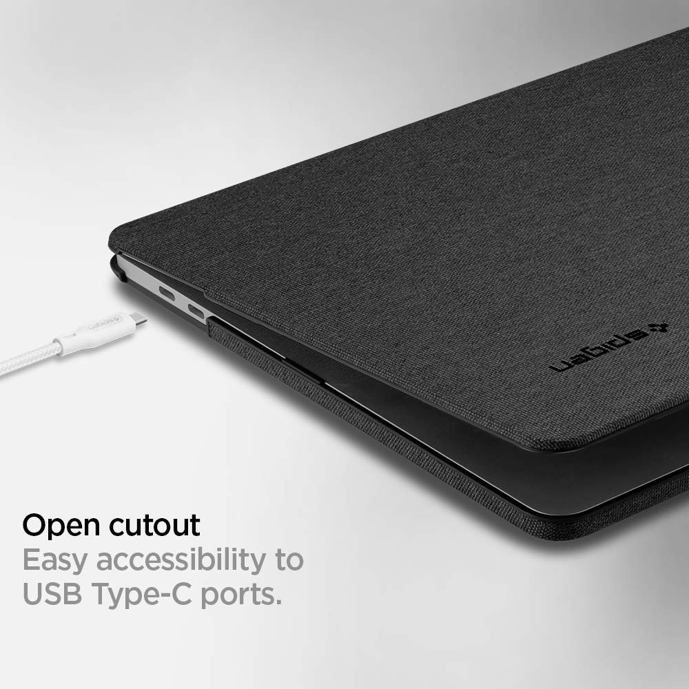 Spigen Thin Fit Designed for MacBook Pro 13 inch Case M2 M1 A2338 A2251 A2289 (2022, 2020) - Black