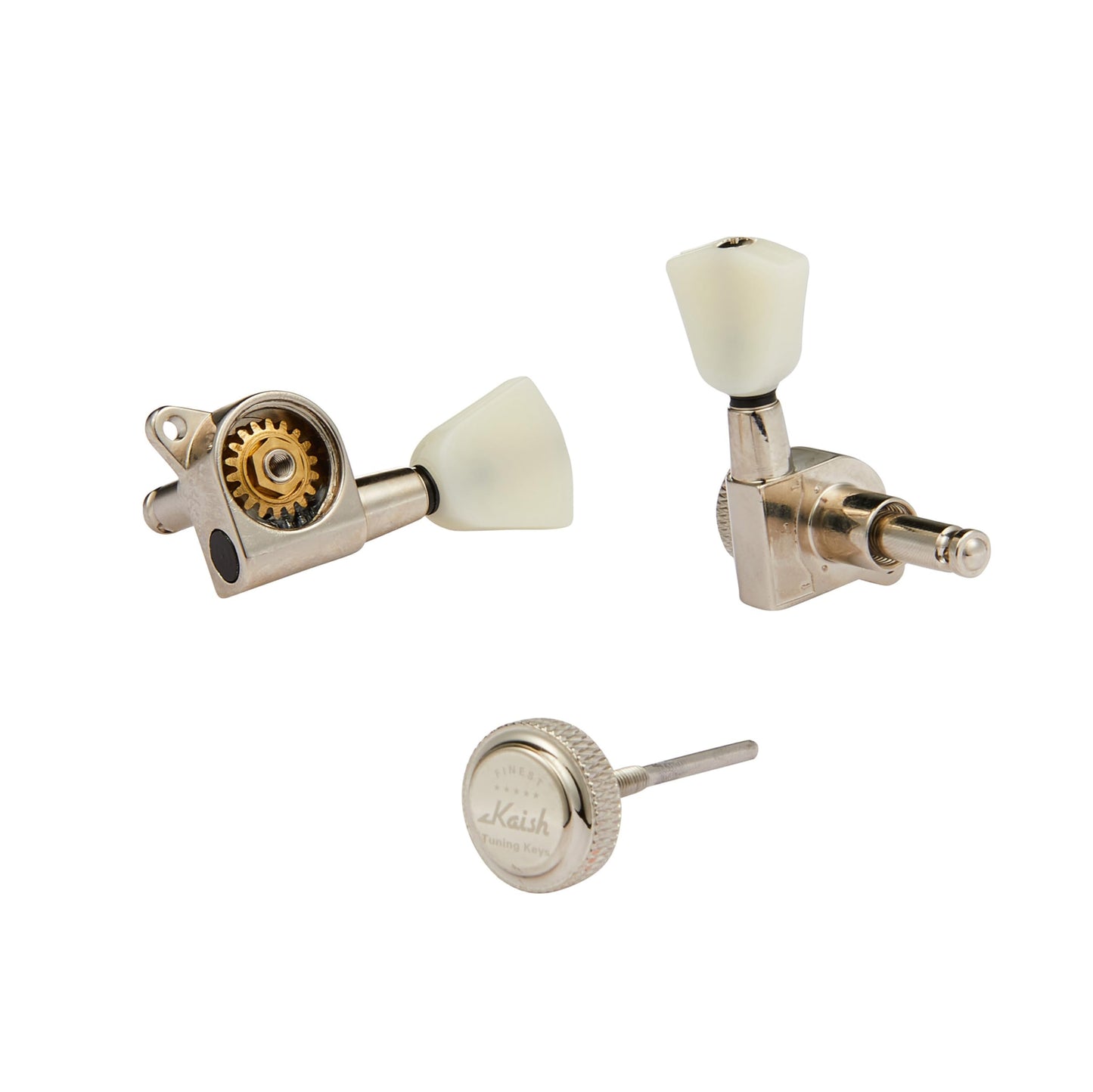KAISH 3x3 Off White Keystone Locking Tuners 18:1 Guitar Tuning Keys Locking Tuning Machines for LP/Les Paul/SG/ES or Acoustic Guitars Nickel