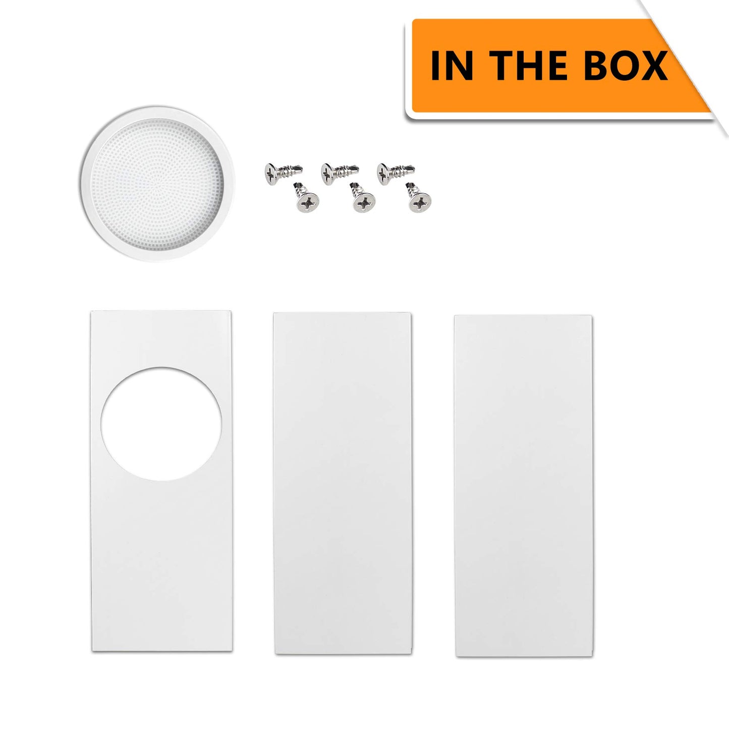 LBG Products Window Seal Plates Kit for Portable AC Units,Plastic Air Conditioner Vent Kit for Sliding Windows and Doors,Adjustable Length Panels for Mobile AC Exhaust Hose (5.9" Diameter)