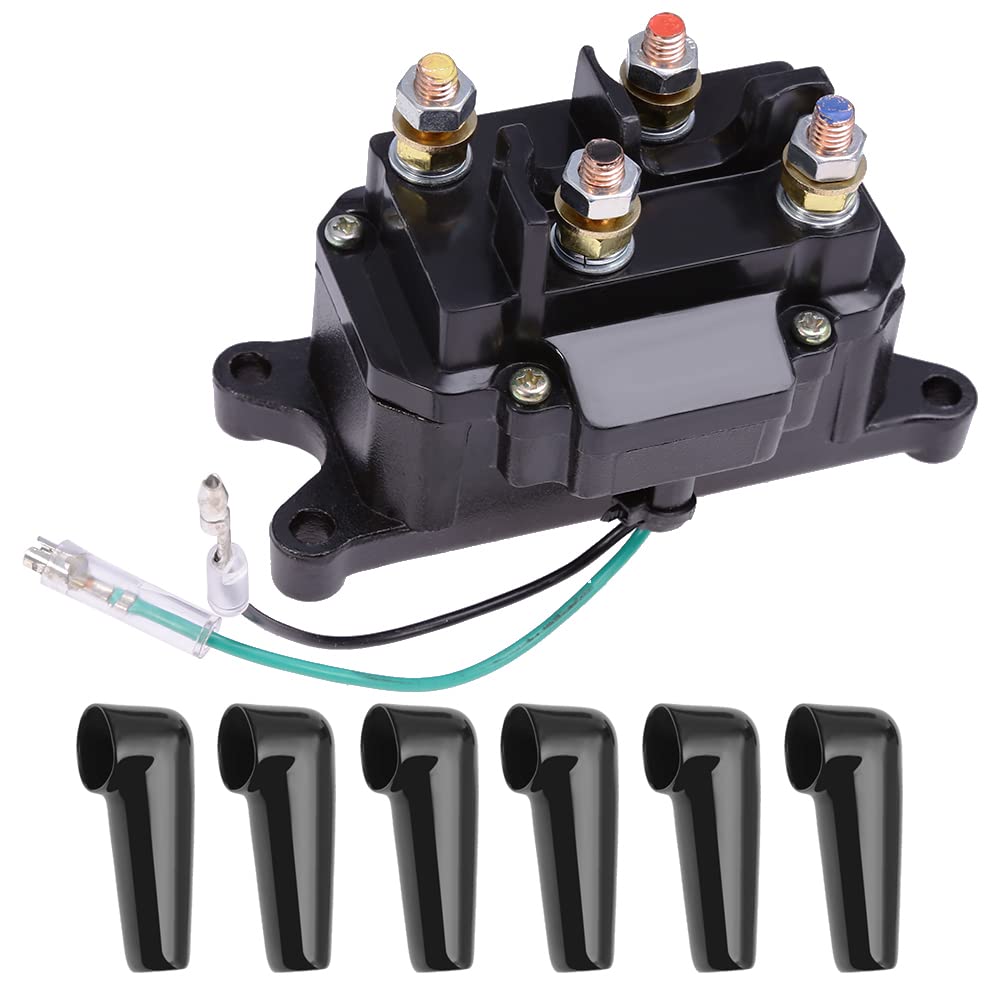 Anxingo 12V 250A ATV Winch Solenoid Relay Contactor for WARN A2000 A2500 U2500 RT15 RT25 RT30 XT15 XT25 XT30 RT40 XT40 for KFI ST17 S2000 A2500 A3000 U4500 SE25 SE35 SE45 63070 62135