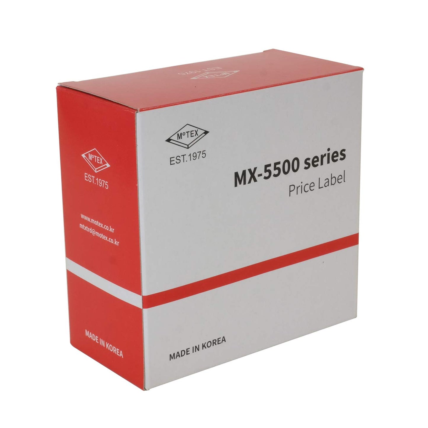 MoTEX 5500 Pricing sticker labels (Best Before/Meilleur Avant - Red) with ink roller - Required Date labelling and Expiration labels for products and Perishable Goods