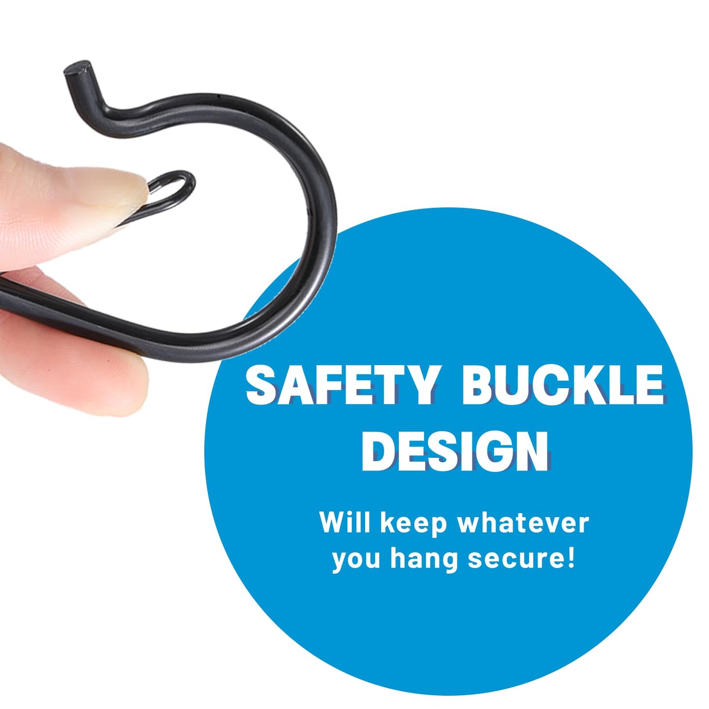 100 Pack Screw-in Hooks for Outdoor String Lights, Q Hangers String Light Hooks Outdoor for Outside, Swivel Hanging Basket Patio Light Hooks with Safe Buckle Screw in Planter Eye Hook for Wall Ceiling