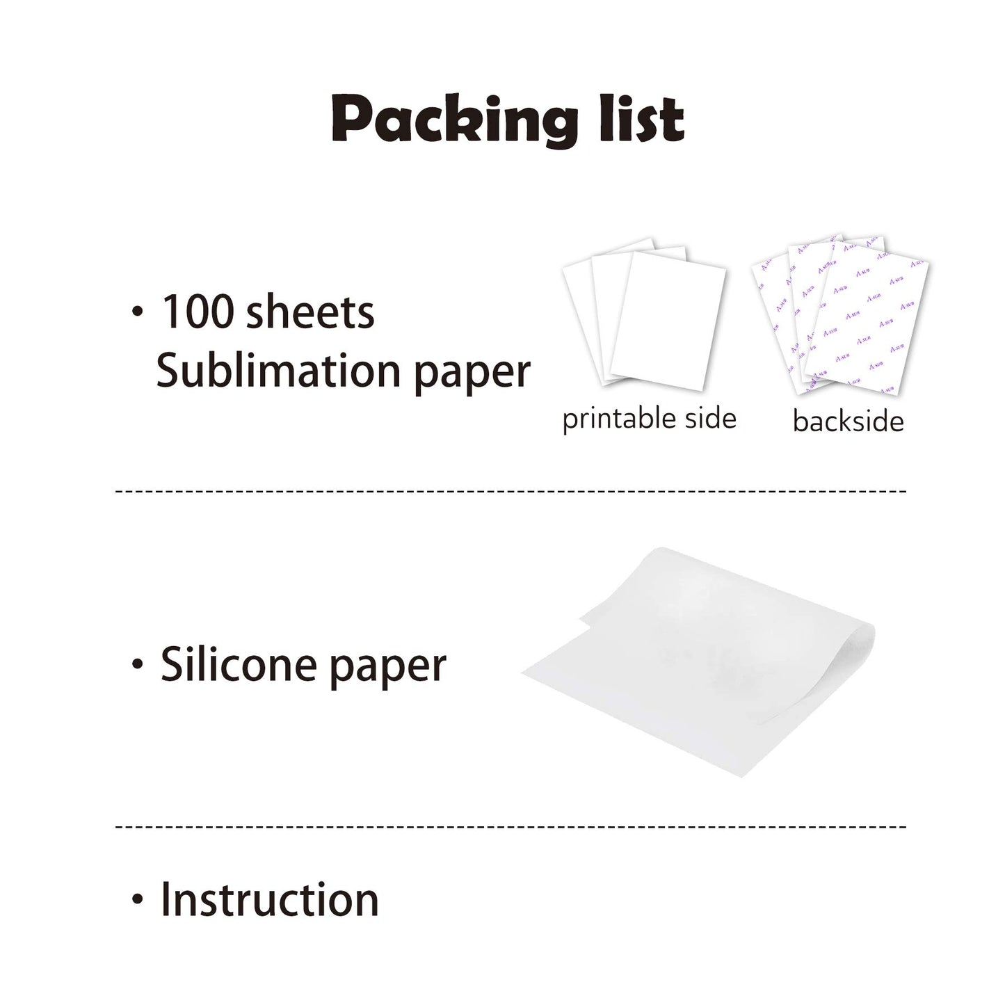 A-SUB Sublimation Paper 11x17 Inch for DIY Unique Christmas Gifts Compatible with Inkjet Printer which Match Sublimation Ink 100 Sheets