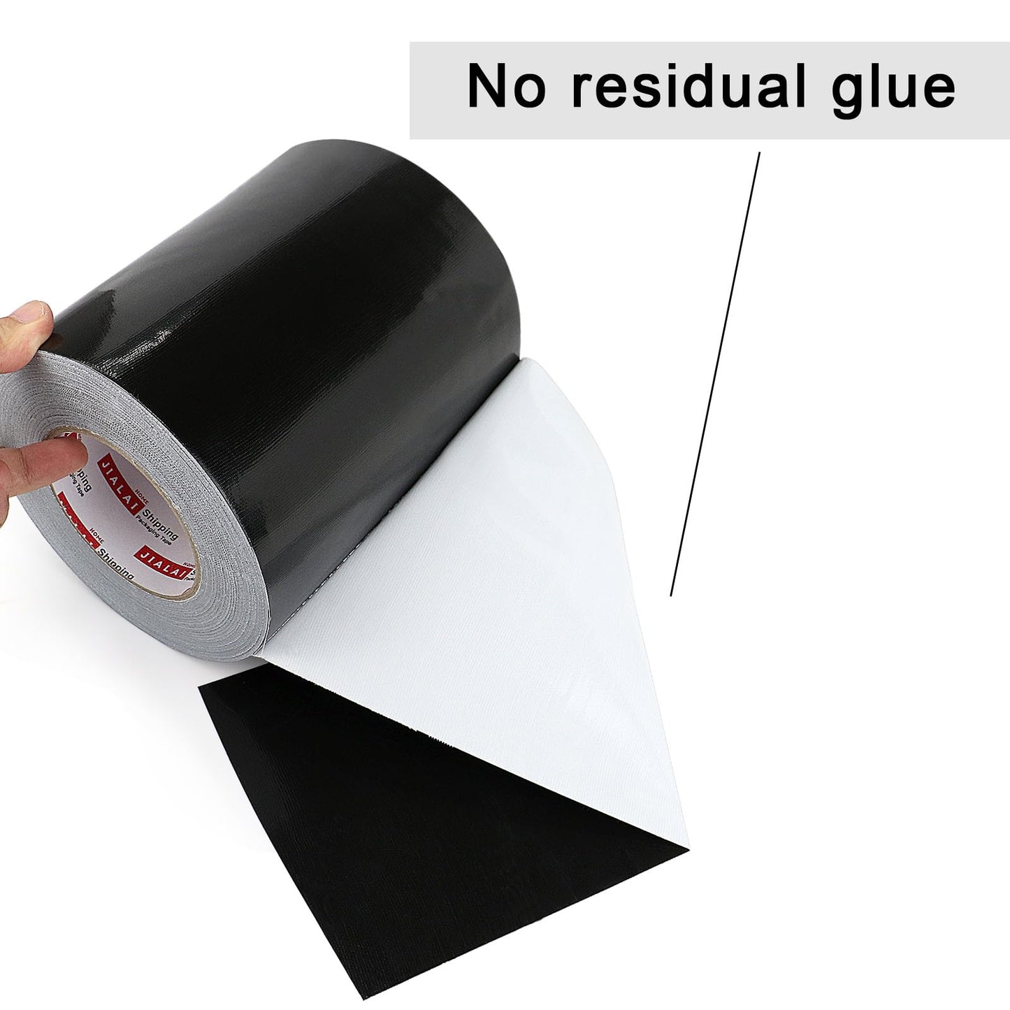 JIALAI HOME White Duct Tape, Wide Roll, Industrial Grade 8 inches x 55 Yards (164 ft), 9 Mil Heavy-Duty, Waterproof, Strong, Flexible, No Residue, for Crafts & Home Improvement (Black)