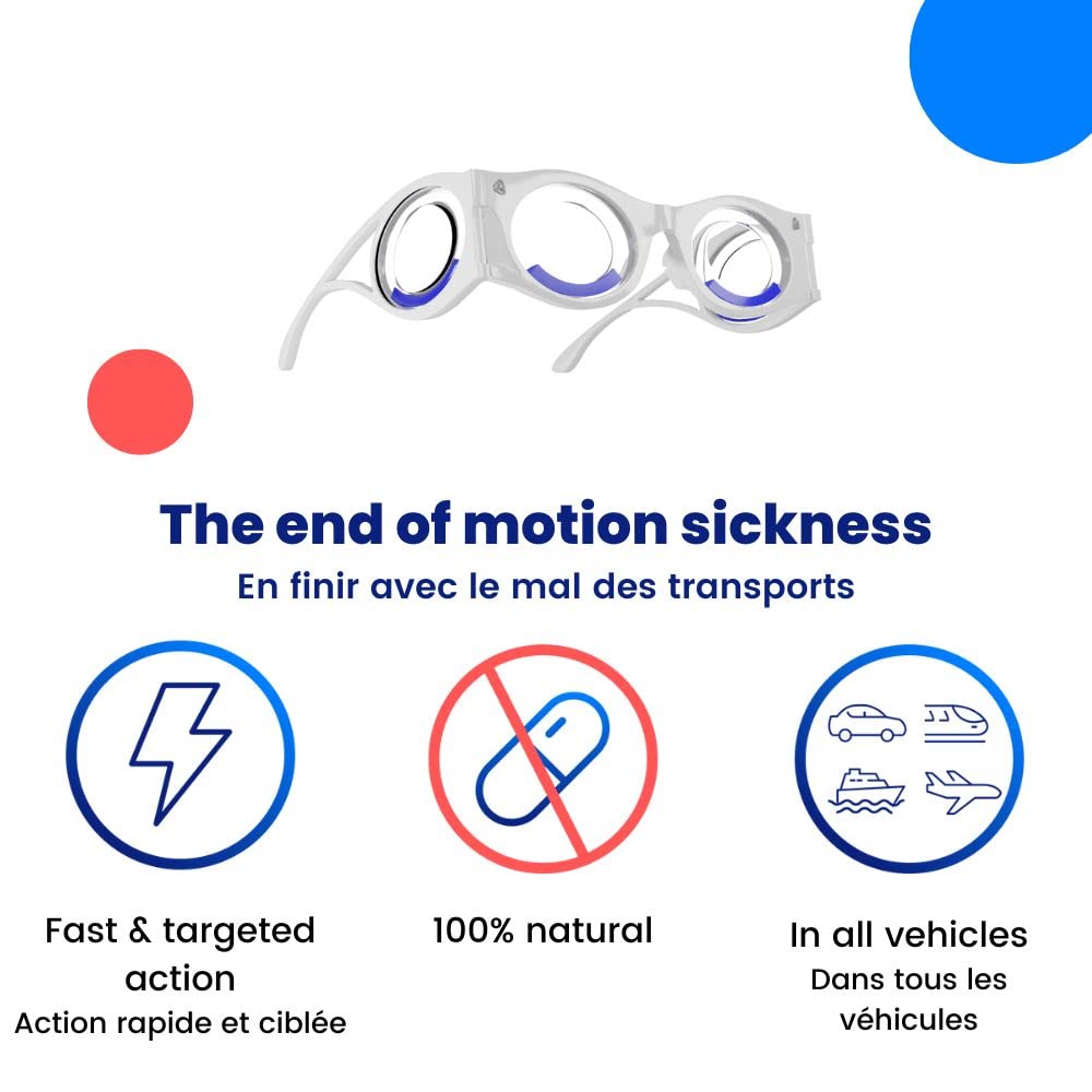 Boarding Glasses - Motion Sickness Glasses - Original Technology Against Motion Sickness - Seasickness - Anti Nausea - Silver
