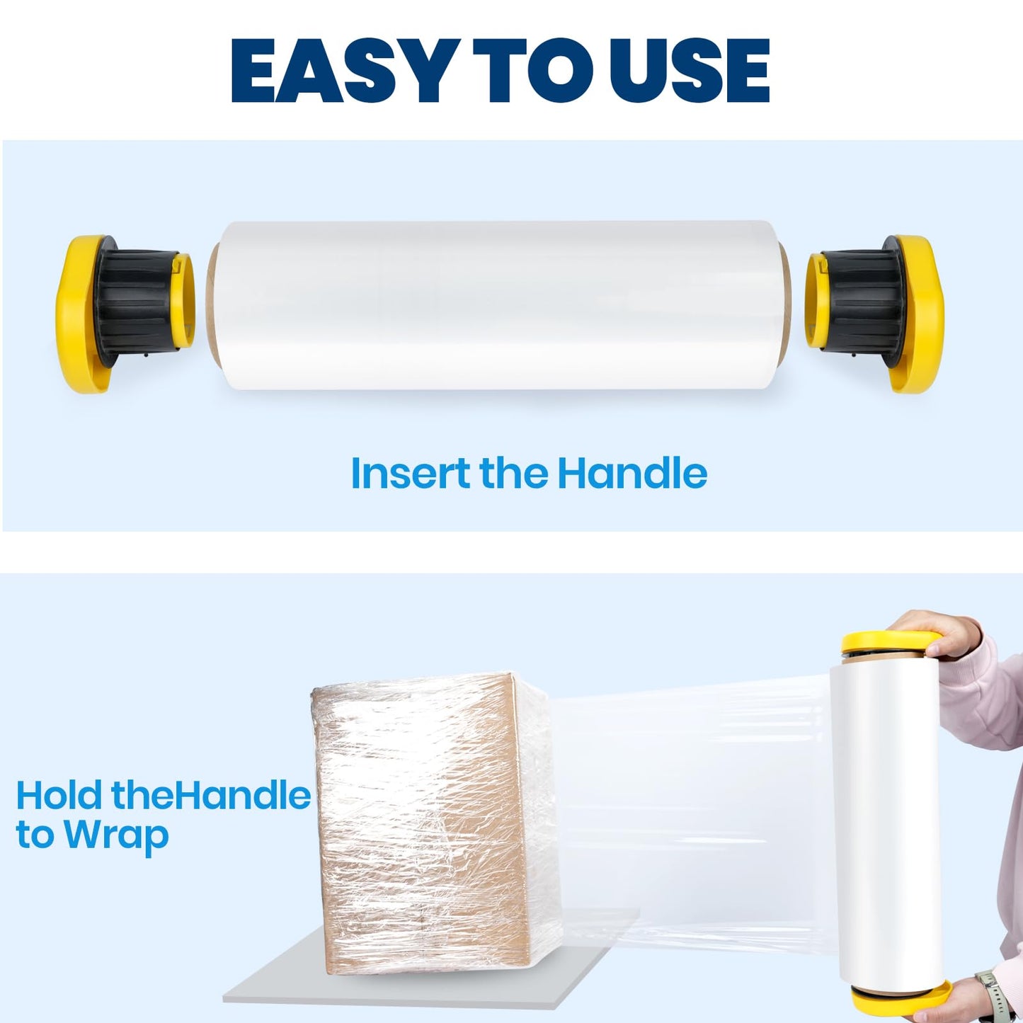 ADHES Heavy Duty Shrink Wrap Roll, 15 Inch x 1000 Feet, 2-Pack Stretch Wrap Stretch Film, 60 Gauge Industrial Strength Plastic Moving Wrap for Pallet Wrap, Furniture Wrapping Moving & Protection