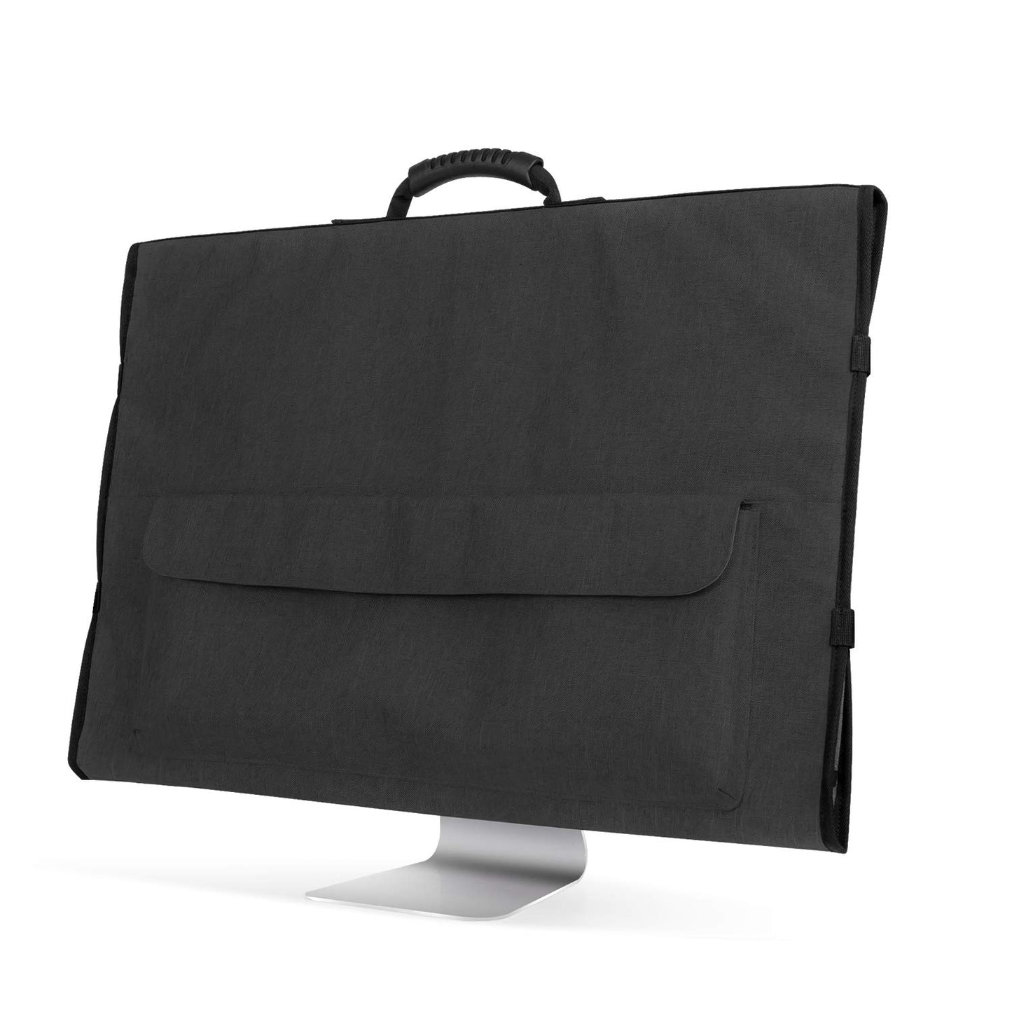 CURMIO Travel Carrying Bag Compatible with Apple 27" iMac Desktop Computer, Protective Storage Case Monitor Dust Cover with Rubber Handle for 27" iMac Screen and Accessories, Black, Patent Pending