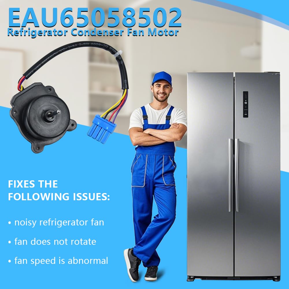 DWX Global EAU65058502 Refrigerator Condenser Fan Motor Compatible with L-G Refrigerators Replacement EAU64843805 RFD3410A102A EAU65058501 AP7178309 PS16662422 EAP16662422