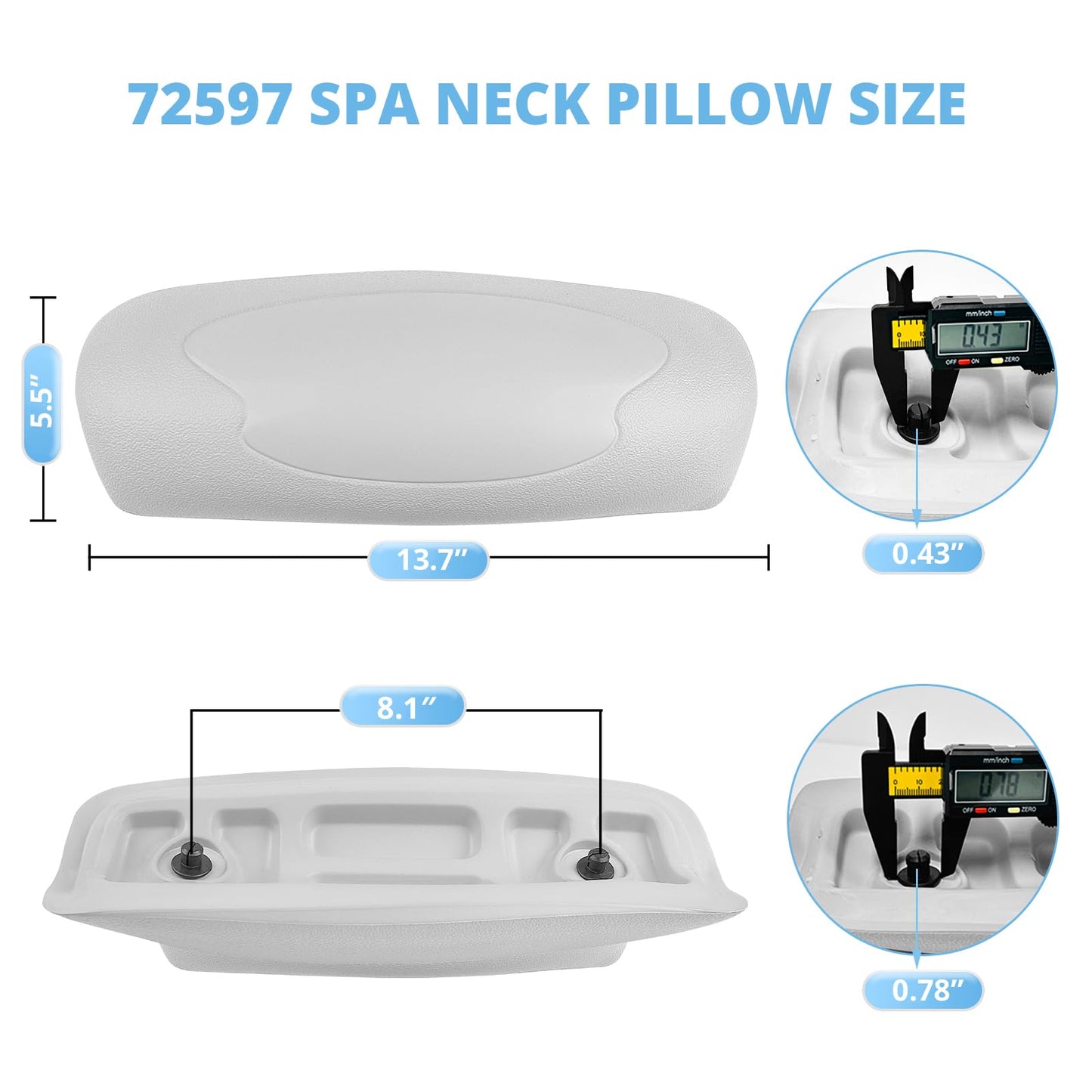 IWIWE 72597 Spa Neck Pillow Replacement for Hot Spring Spas Replacement Spa Pillow (2002-2007) Highlife Series Spas (1997-2007) Hot Tub Spa Head Rest Pillows (1 Pack)