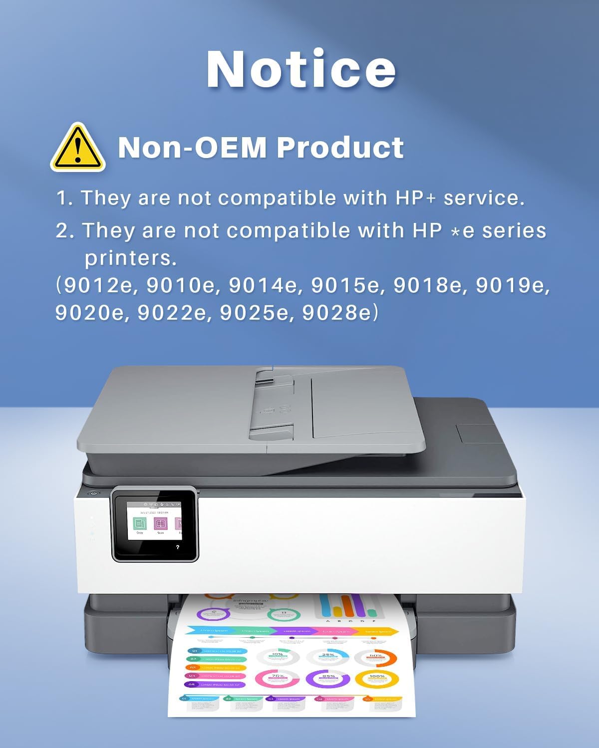 962XL Ink Cartridges for HP Printers Compatible Replacement for HP 962XL Ink Cartridges Combo Pack to Work for HP Officejet Pro 9015 9010 9018 9020 9022 9025 Printer (High Yield, 4 Pack)