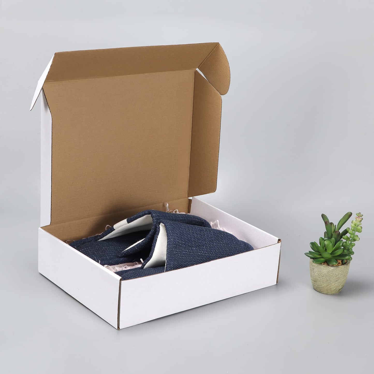 HORLIMER 12x9x3 inches Small Shipping Boxes Set of 20, White Corrugated Cardboard Box Literature Mailer