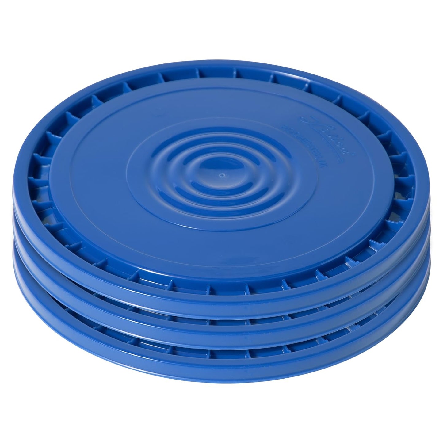 Meranti Reusable Easy Peel 3.5, 5, 6, and 7 Gallon Bucket Lid | Food Grade | 3 Pack (Blue)
