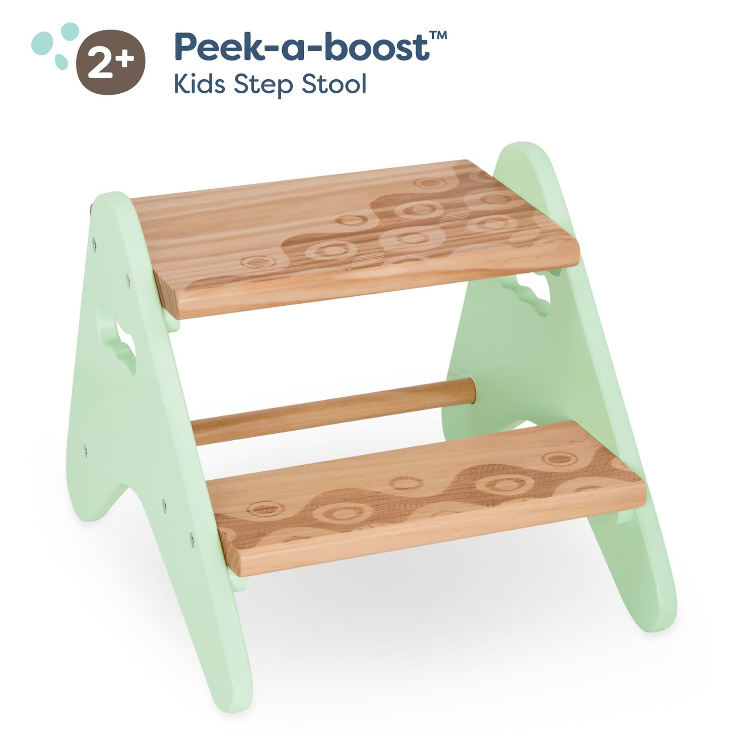 B. toys – Step Stool for Kids – Wooden Stepping Stool – Step Stool for Bedroom, Bathroom, Kitchen – Furniture for Toddlers, Kids – 2+ Years – Peek – A – Boost – Mint