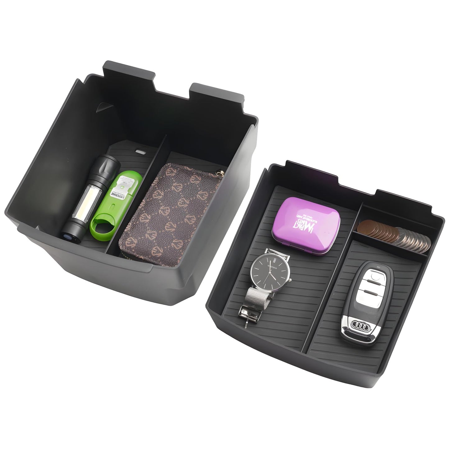 Coleya Double Layer (Only for Electronic Shift), 2025 2026 Tucson/Tucson Hybrid/Tucson PHEV Center Console Organizer, Durable ABS Plastic&Anti-Slip Console Tray Insert 2025 Tucson limited Accessories