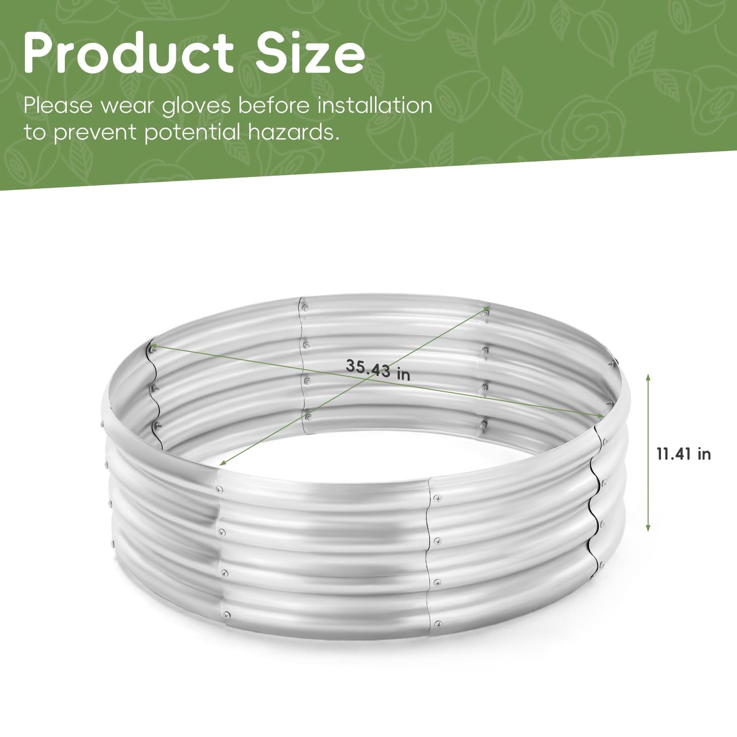 Galvanized Planter Raised Bed,3x3x1ft Metal Planter Box for Gardening,Large Raised Beds for Vegetables & Flowers (3FT Diameter, Round)