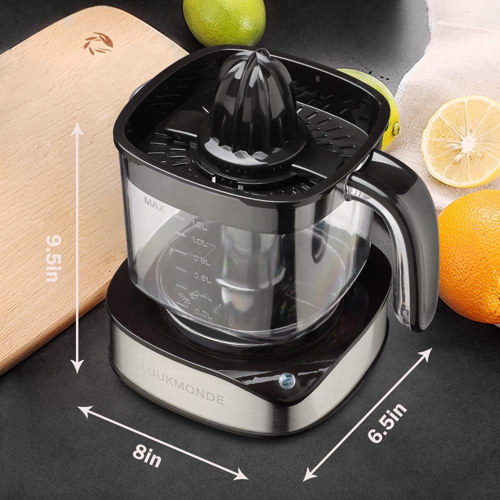 LUUKMONDE Electric Citrus Juicer 1.2L Large Volume, Orange Juicer with Powerful Motor and LED Working Lamp, Electric Lemon Squeezer for Orange Lemon Lime Grapefruit