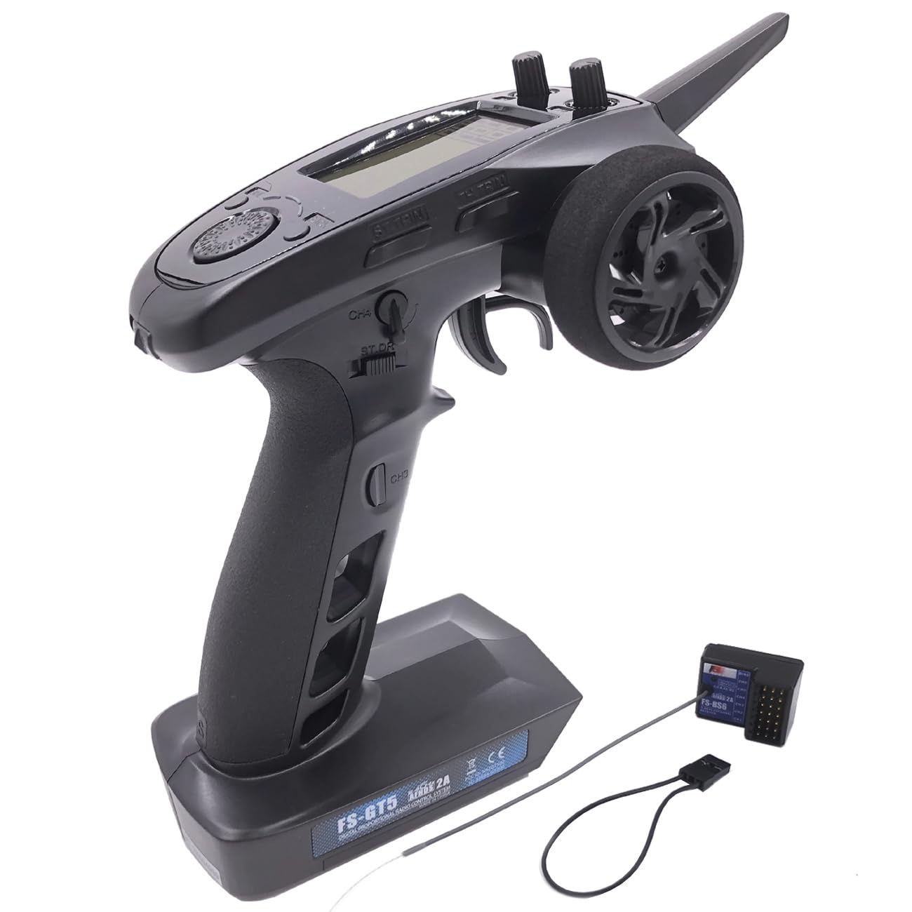 Alaohu Flysky FS-GT5 6 Channels RC Transmitter and FS-BS6 Gyro Receiver 2.4GHz AFHDS 2A Radio Control System for RC Car Boat