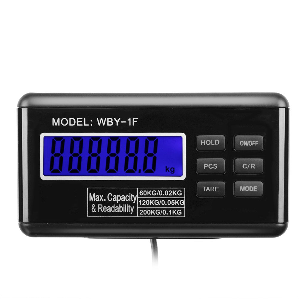 Flexzion Industrial Digital Shipping Postal Scales, Max Weight 200KG 440lb w/LCD Backlight Display & AC Adapter, Heavy Duty Stainless Steel Platform for Medium to Small Packages Parcel Small Pet