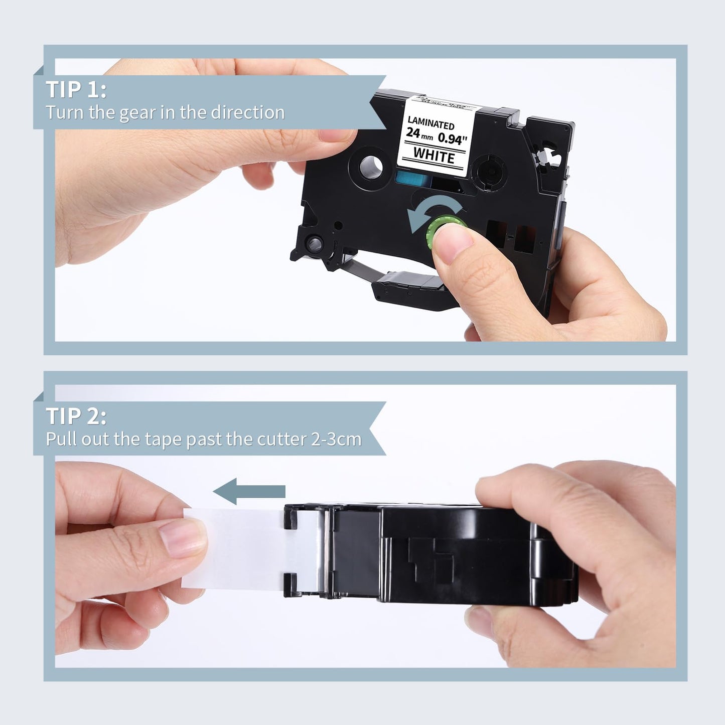 TZe-251 24mm Label Tape Replacement for Brother P-Touch Label Maker Tape 24mm .94 Laminated White TZe251 TZ-251 1 Inch for Brother PT-D600 PT-D610BT PT-P710BT, 3-Pack