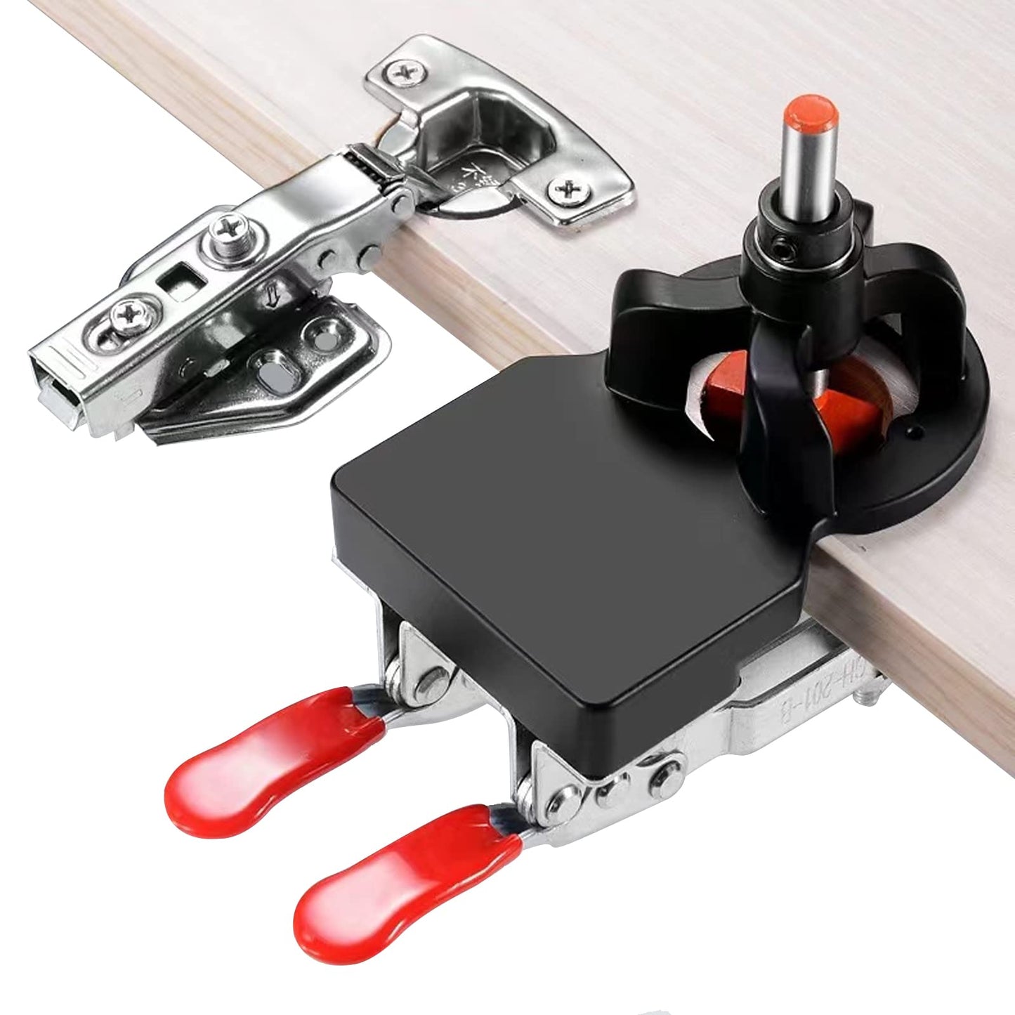 Adoles 35mm Concealed Door Hinge Jig,Accurate Locking Cabinet Hinge Jig,Aluminum Alloy Material Comes With Clamping Device For Easy Carrying And Use.