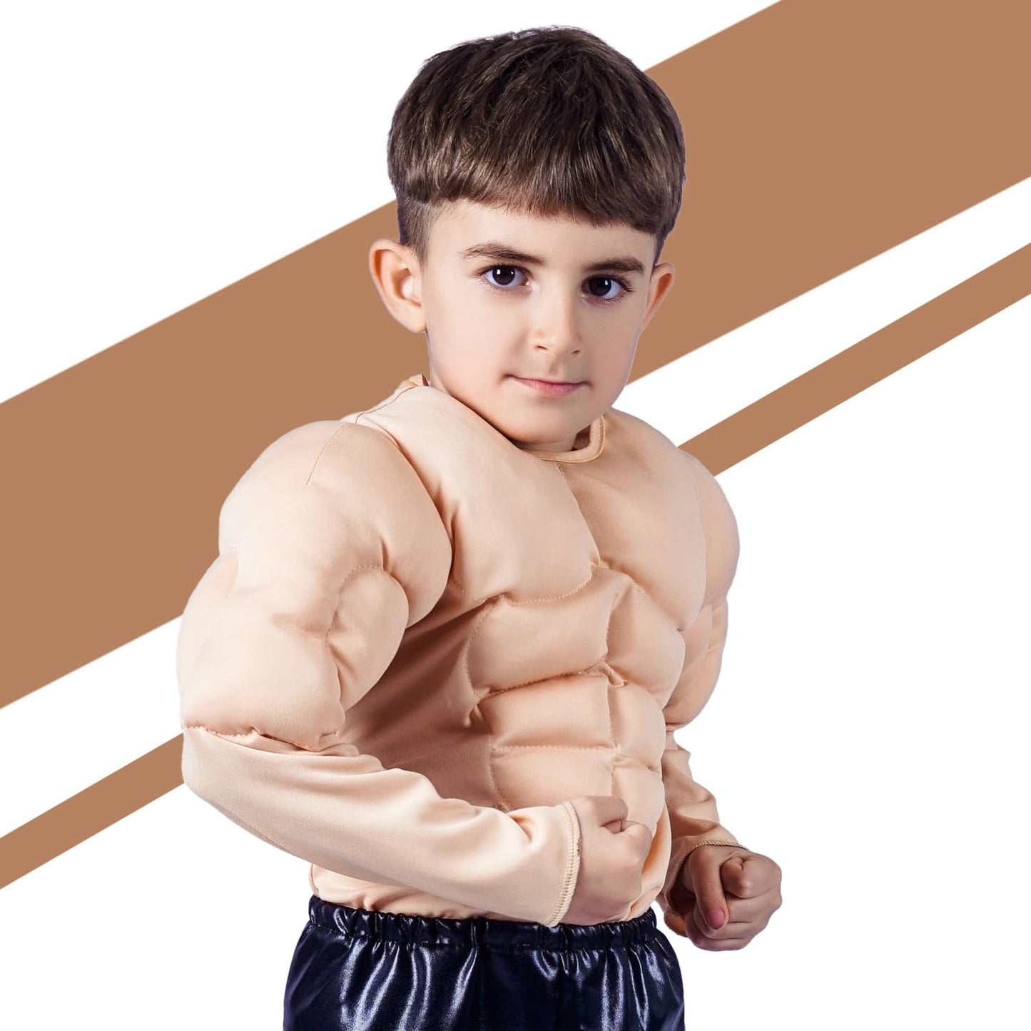 KalcyKizz Kids Muscle Suit Costume, Yellow (M(7-9Y))