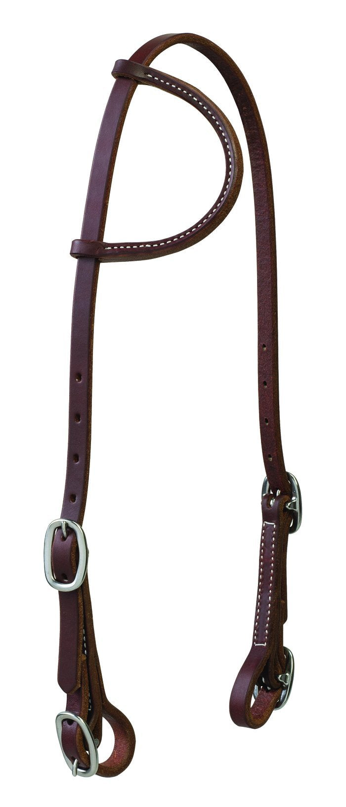 Weaver Leather Sliding Ear Headstall, Stainless Buckle Bit Ends, 5/8"