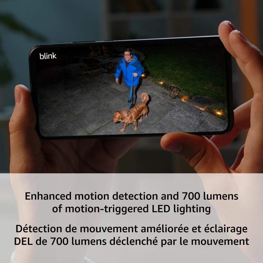 Blink Outdoor 4 Floodlight Camera (newest model), Wire-free smart security camera, 700 lumens, two-year battery life, HD live view, enhanced motion detection, Works with Alexa - 1 camera system