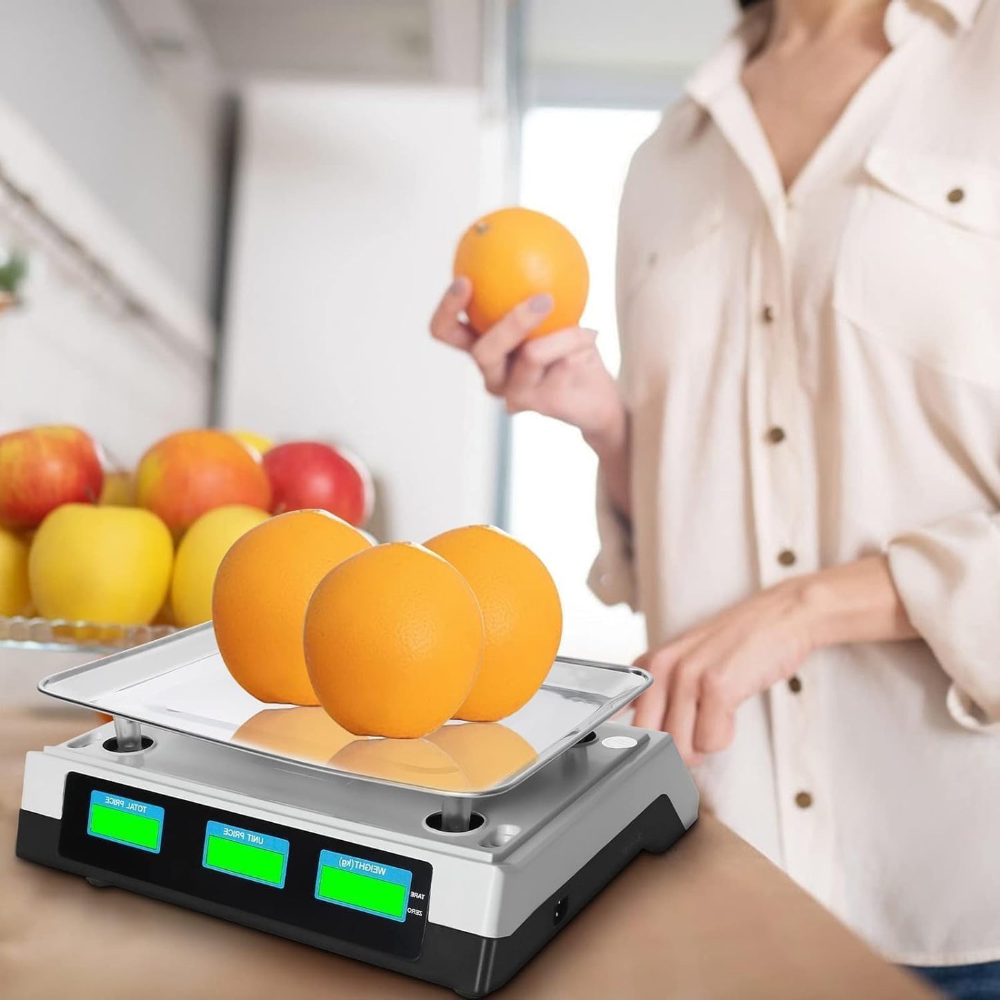 60LB LCD Electronic Price Computing Scale 30KG Scale LCD Digital Commercial Food Weight Scale for Electrical Computing Retail Counting Equipment for Kitchen Stores Restaurant Market Farmer 