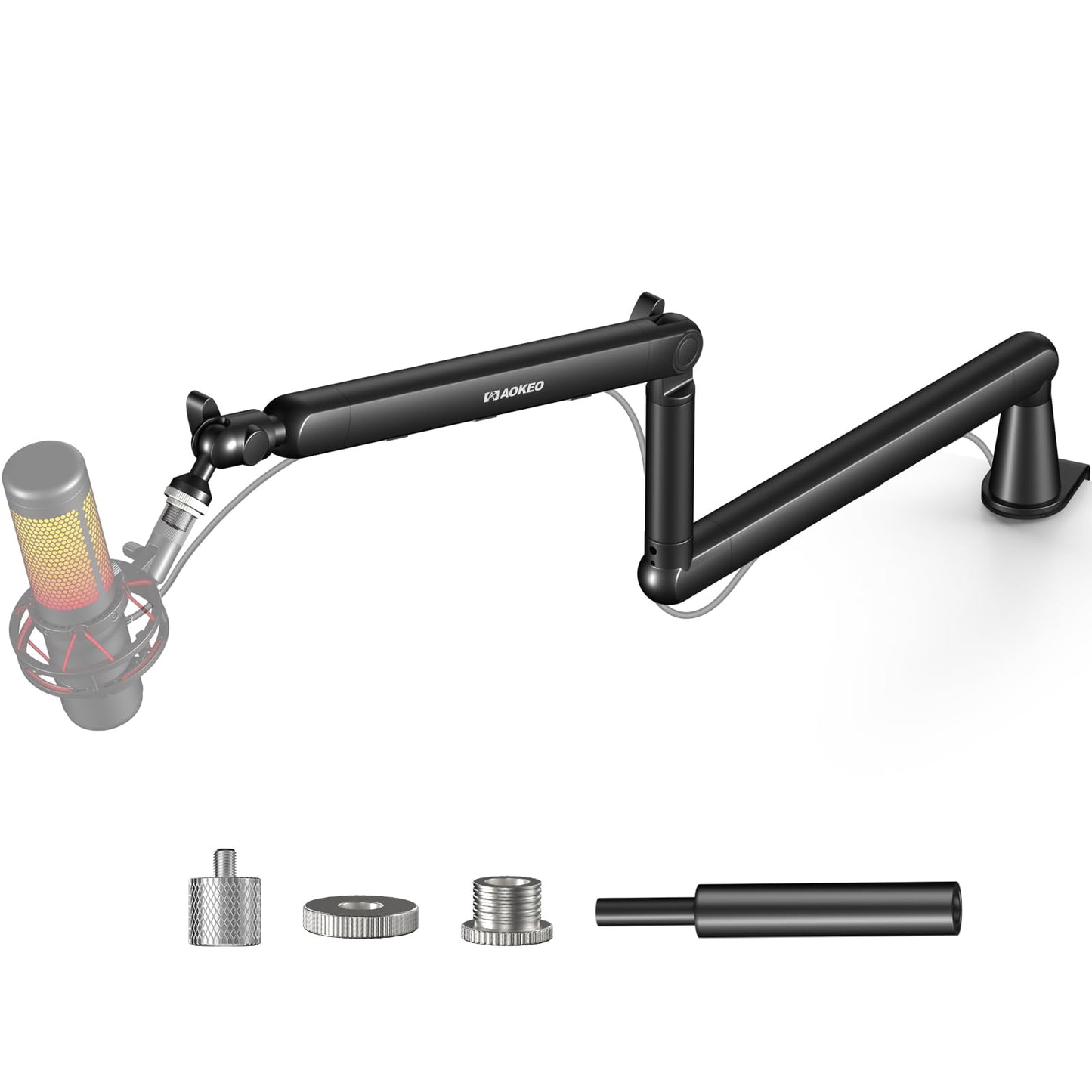 Microphone Arm,Aokeo AK-55 Desk Low Profile Adjustable Mic Boom Arm Stand,Suitable For Blue Yeti,Snowball iCE, HyperX QuadCast,SoloCast,Elgato Wave,Etc
