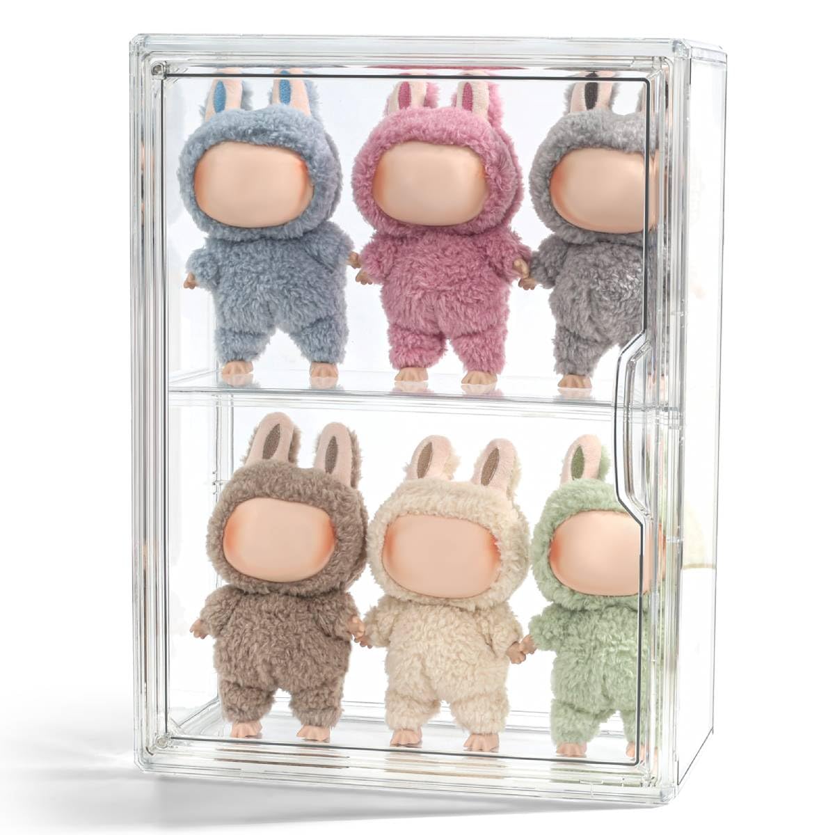 Display Case for Labubu POP MART, Acrylic Clear Display Box Shelf for POP MART Labubu Doll, 1 Pack