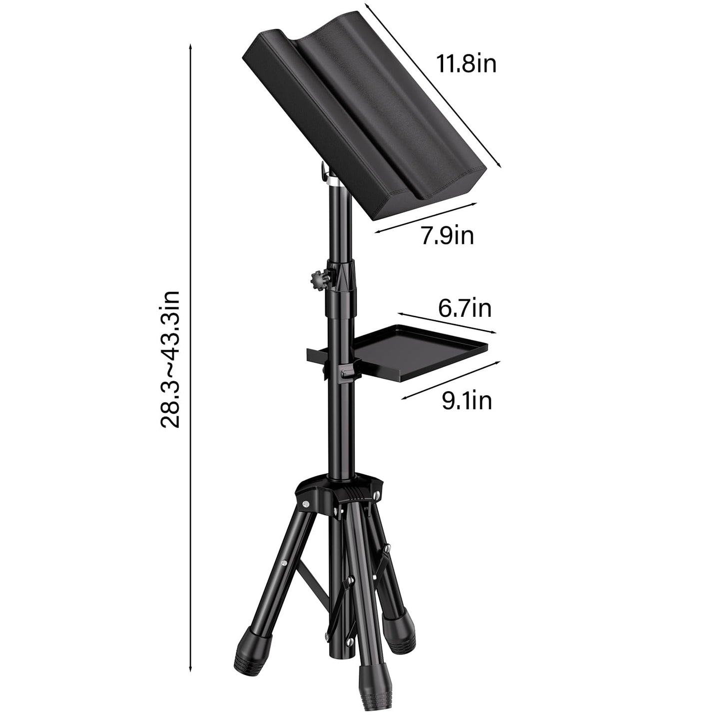 TAIDU Armrest Stand with Tray Arm Leg Rest Tripod - Adjustable Height and Tilt, 180 Rotation Chair for Tattoo Studio Supplies