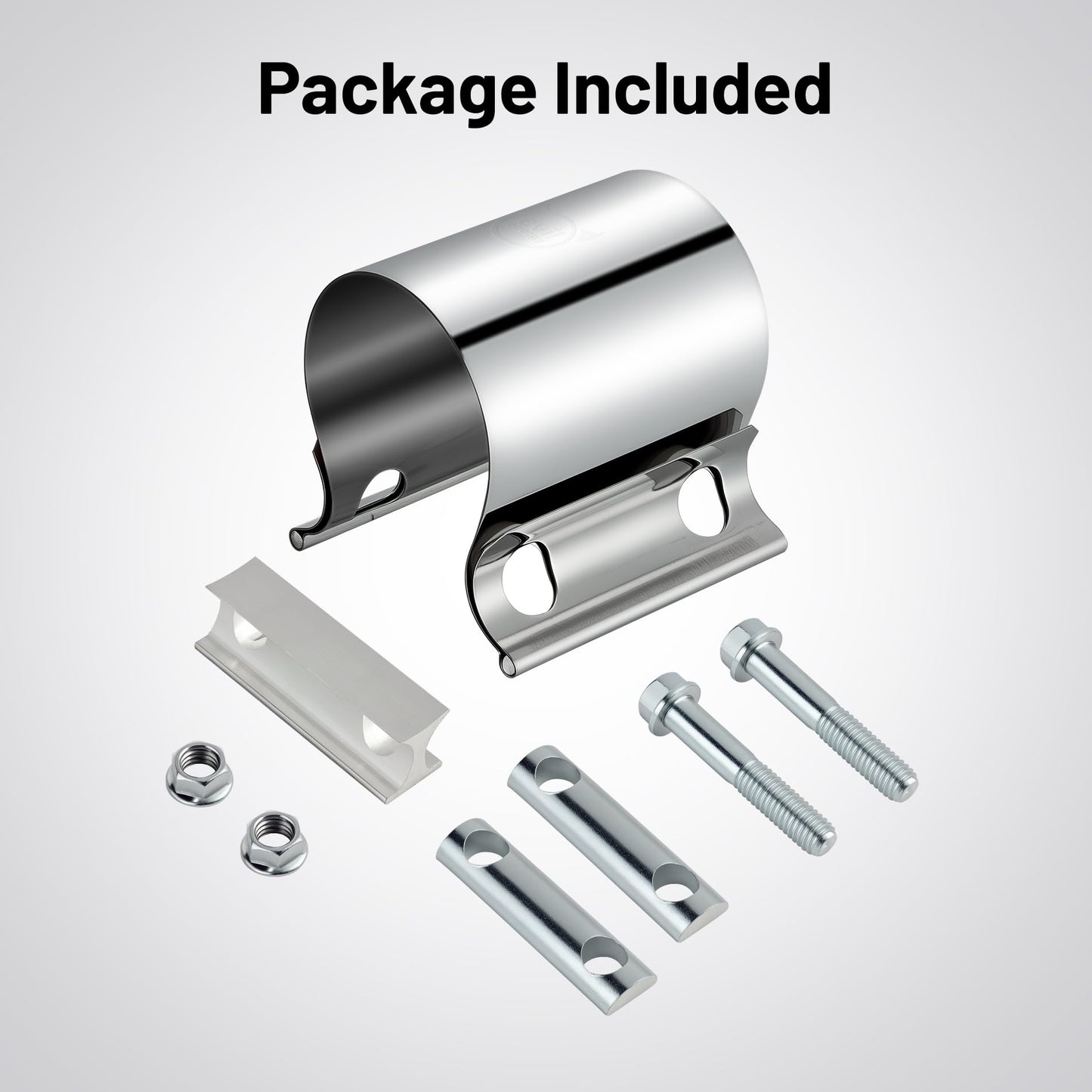 Evil Energy 2.25IN Butt Joint Exhaust Band Clamp Sleeve Stainless Steel for 2 1/4" OD Exhaust Pipe 2PCS