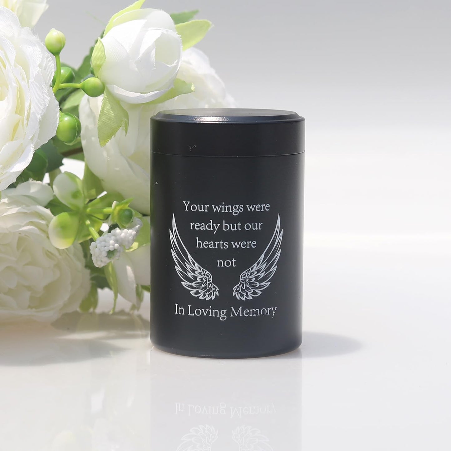 2.7 Inch Small Urns for Ashes - Set of 4, Aluminium Mini Keepsake Urns for Human/Pet Cremation, Ashes Holder in Loving Memory, Black