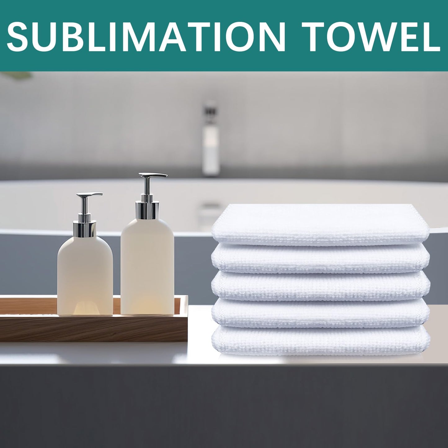 GEKIXUTP 10 Pcs Sublimation Towels Blank,16 x 24 Inch DIY Microfiber Sublimation Kitchen Towels Dish Towel,Tea Towel Blanks Kitchen Cleaning Supplies,Sublimation Hand Towels